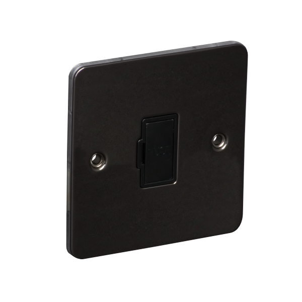 13A Unswitched Fuse Connection Unit Spur - Black Nickel (Black) - Flat Plate - 3886227