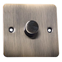 Dimmer Switch - 1 Gang 2 Way - Antique Brass (Black) - Flat Plate - 3889117