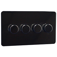 Dimmer Switch - 4 Gang 2 Way - Black Nickel - Screw Less Flate Plate - 3889209