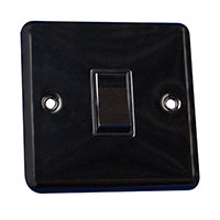 Light Switch - 1 Gang 1 Way - Black Nickel - Round Angled Plate - 3889230
