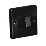 13A Switched Fuse Connection Unit Spur - Black Nickel (Black) - Right Angled Plate - 3886239